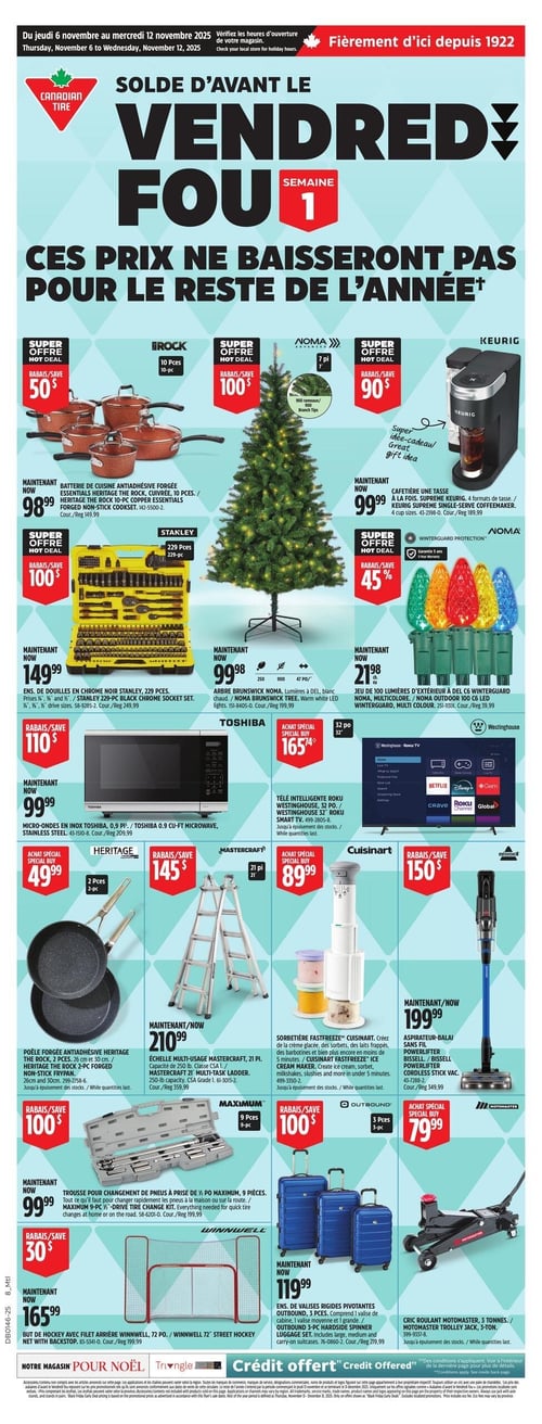 Circulaire Canadian Tire - Solde d'avant le Vendredi Fou - Page 1