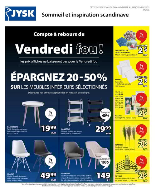 Circulaire Jysk - Solde du Vendredi Fou - Page 1