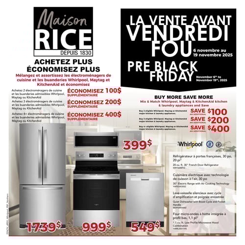 Circulaire Maison Rice - La vente avant Vendredi fou - Page 1