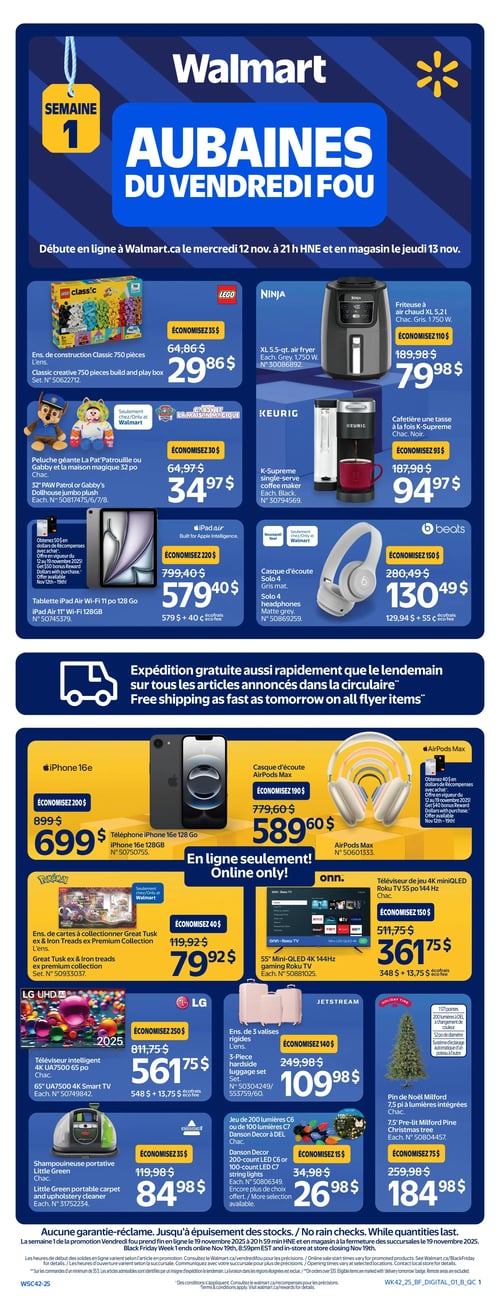 Circulaire Walmart - Aubaines du Vendredi Fou - Page 1