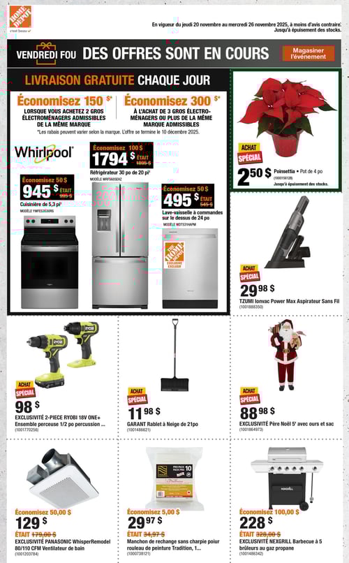 Circulaire Home Depot - Vendredi Fou - Page 1