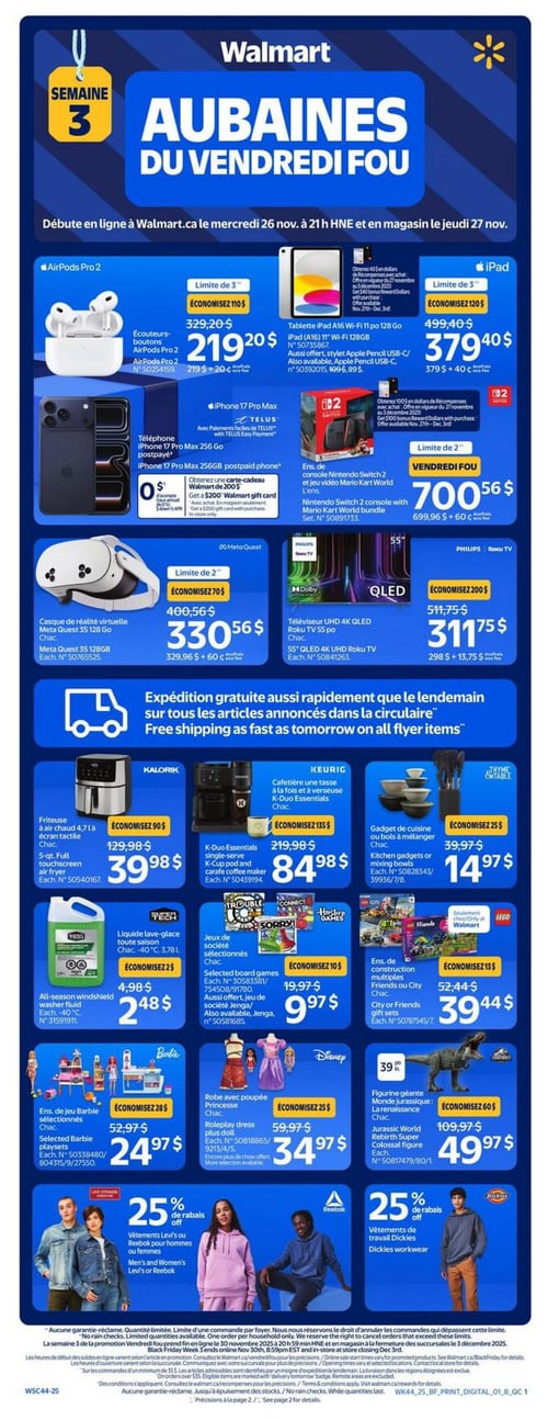 Circulaire Walmart - Aubaines du Vendredi Fou - Page 1