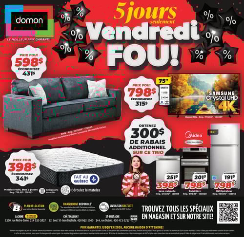 Circulaire Meubles Domon - Vendredi Fou - Page 1