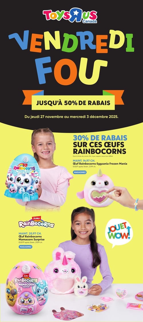 Circulaire Toys 'R' us - Aubaines du Vendredi Fou - Page 1