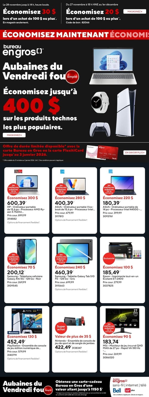 Circulaire Bureau en Gros - Aubaines du Vendredi Fou - Page 1