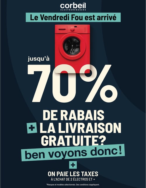 Circulaire Corbeil Électroménagers - Aubaines du Vendredi Fou - Page 1