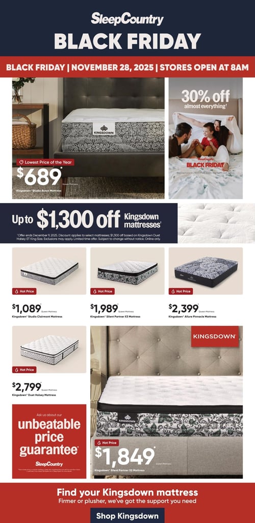 Circulaire Sleep Country - Black Friday - Page 1