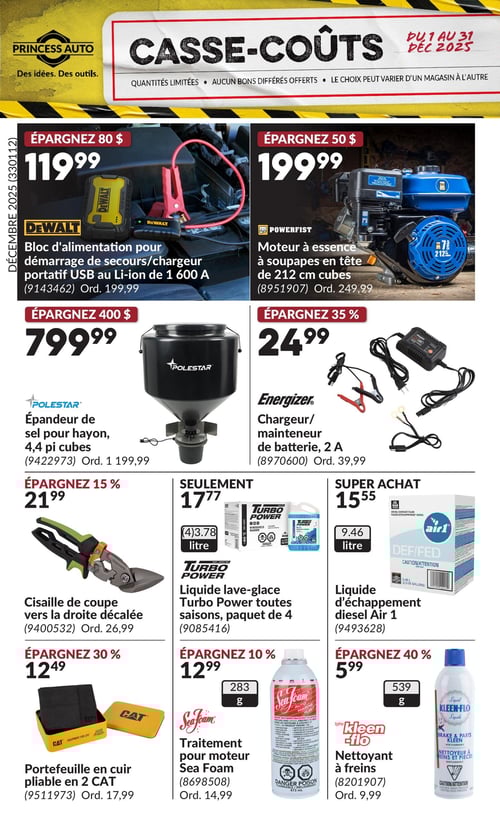Circulaire Princess Auto - Casse-Coûts - Page 1