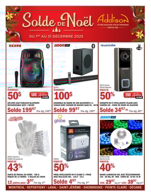 Circulaire Addison Électronique - Solde de Noël - Page 1