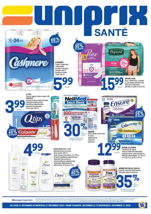 Circulaire Uniprix - Santé - Page 1