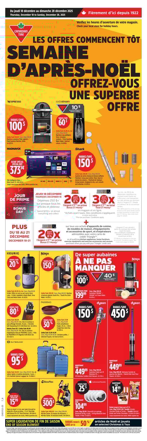 Circulaire Canadian Tire - Semaine d'après-noël - Page 1