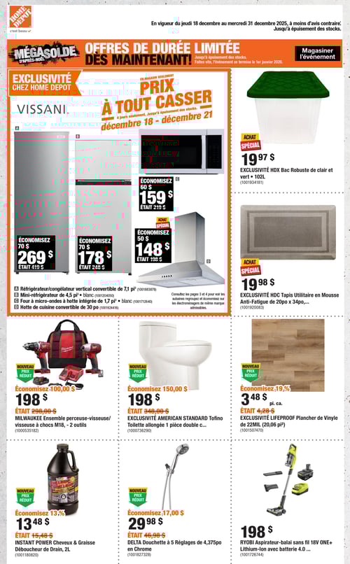 Circulaire Home Depot - Méga Solde de l'après-noël - Page 1