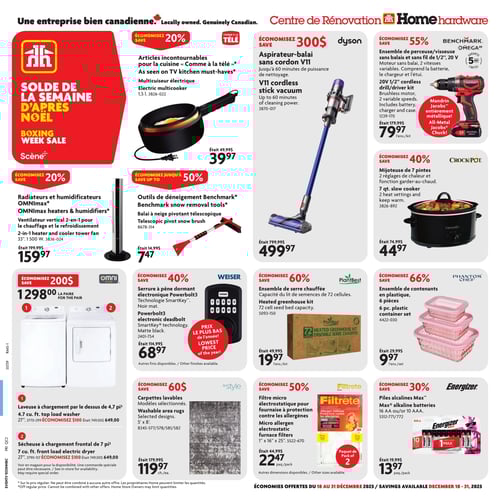 Circulaire Home Hardware - Centre de Rénovation - Solde de l'après-noël - Page 1