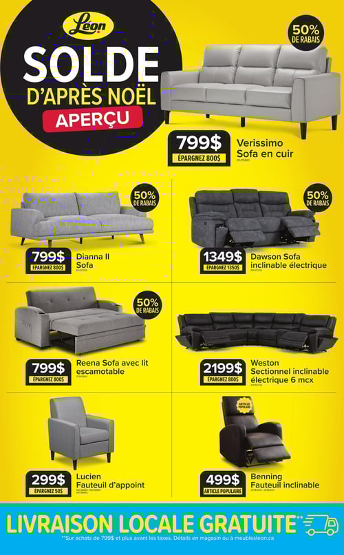 Circulaire Meubles Léon - Aperçu du Solde d'Après-Noël - Page 1