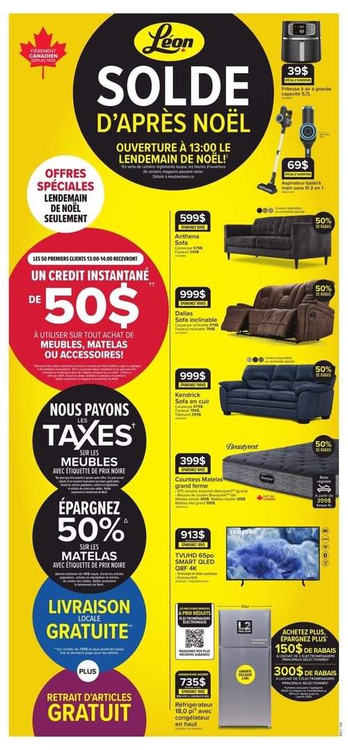 Circulaire Meubles Léon - Solde d'Après-Noël - Page 1