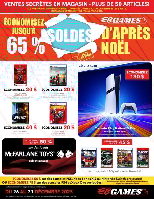 Circulaire EB Games - GameStop - Solde d'Après-Noël - Page 1