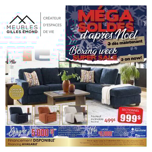 Circulaire Meubles Gilles Émond - Méga Soldes d'Après-Noël - Page 1