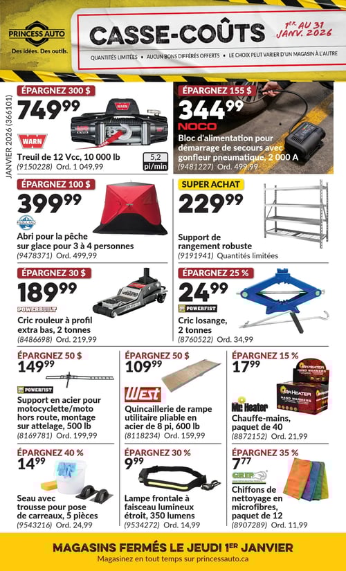 Circulaire Princess Auto - Casse-Coûts - Page 1