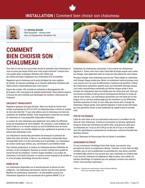 Circulaire BMR - Guide Acéricole Saison 2026 - Page 23