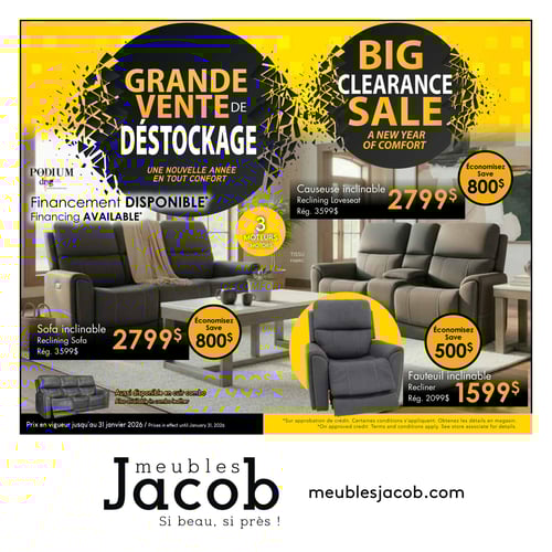 Circulaire ​Meubles Jacob - Grande Vente de déstockage - Page 1